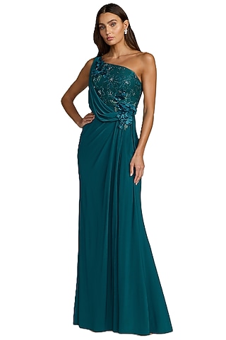 Ocean Polyester Embellished Gown by Mac Duggal