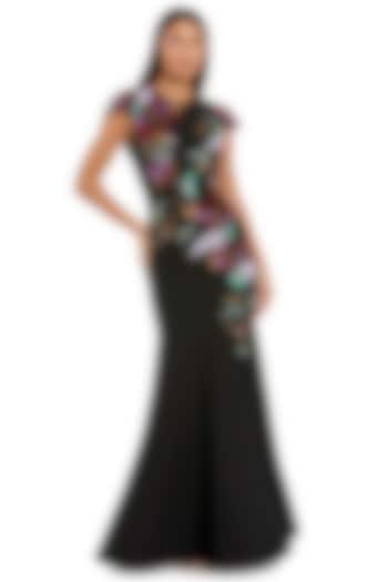 Black Polyester Embellished Engagement Gown by Mac Duggal at Pernia's Pop Up Shop
