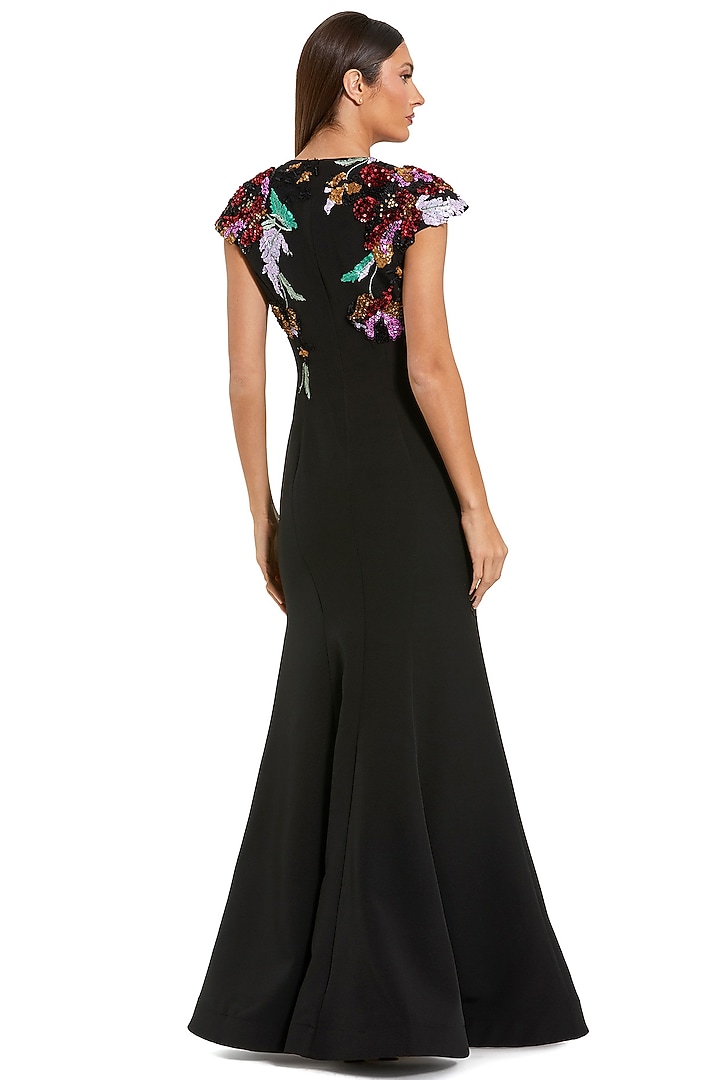 Black Polyester Embellished Engagement Gown by Mac Duggal at Pernia's Pop Up Shop