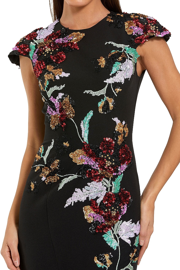 Black Polyester Embellished Engagement Gown by Mac Duggal at Pernia's Pop Up Shop