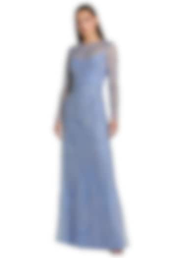 Periwinkle Polyester Embellished Engagement Gown by Mac Duggal at Pernia's Pop Up Shop