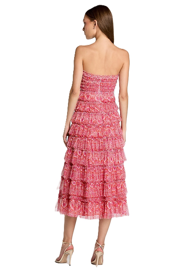 Blush Pink Mesh Ruffle Cocktail Dress by Mac Duggal at Pernia's Pop Up Shop