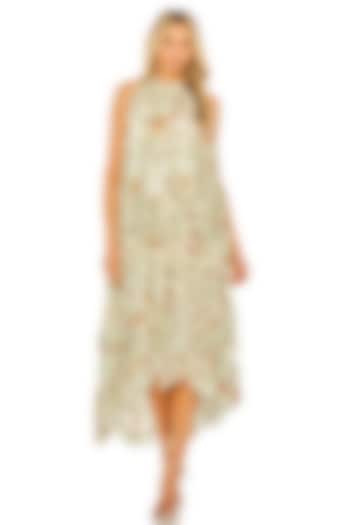 Ivory Mesh Floral Printed Mini Cocktail Dress by Mac Duggal at Pernia's Pop Up Shop