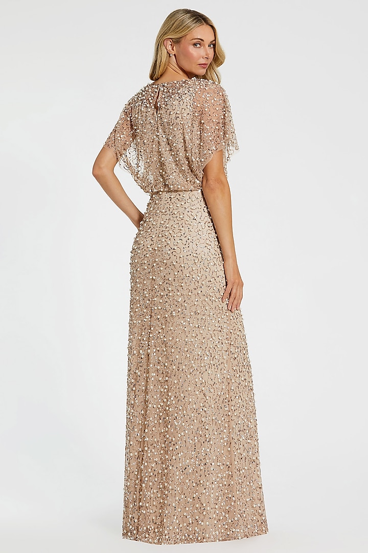 slim fit dress slacks New It Girl Rose Gold Sequin Maxi Cover Up Dress main image 1