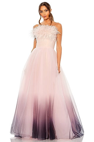 Pink Ombre Tulle Gown by Mac Duggal