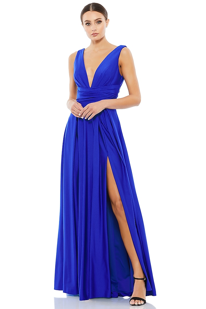 Royal Blue Jersey Gown by Mac Duggal at Pernia's Pop Up Shop