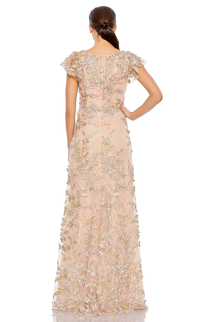 Rose Gold Embroidered Fabric Wedding Gown by Mac Duggal at Pernia's Pop Up Shop