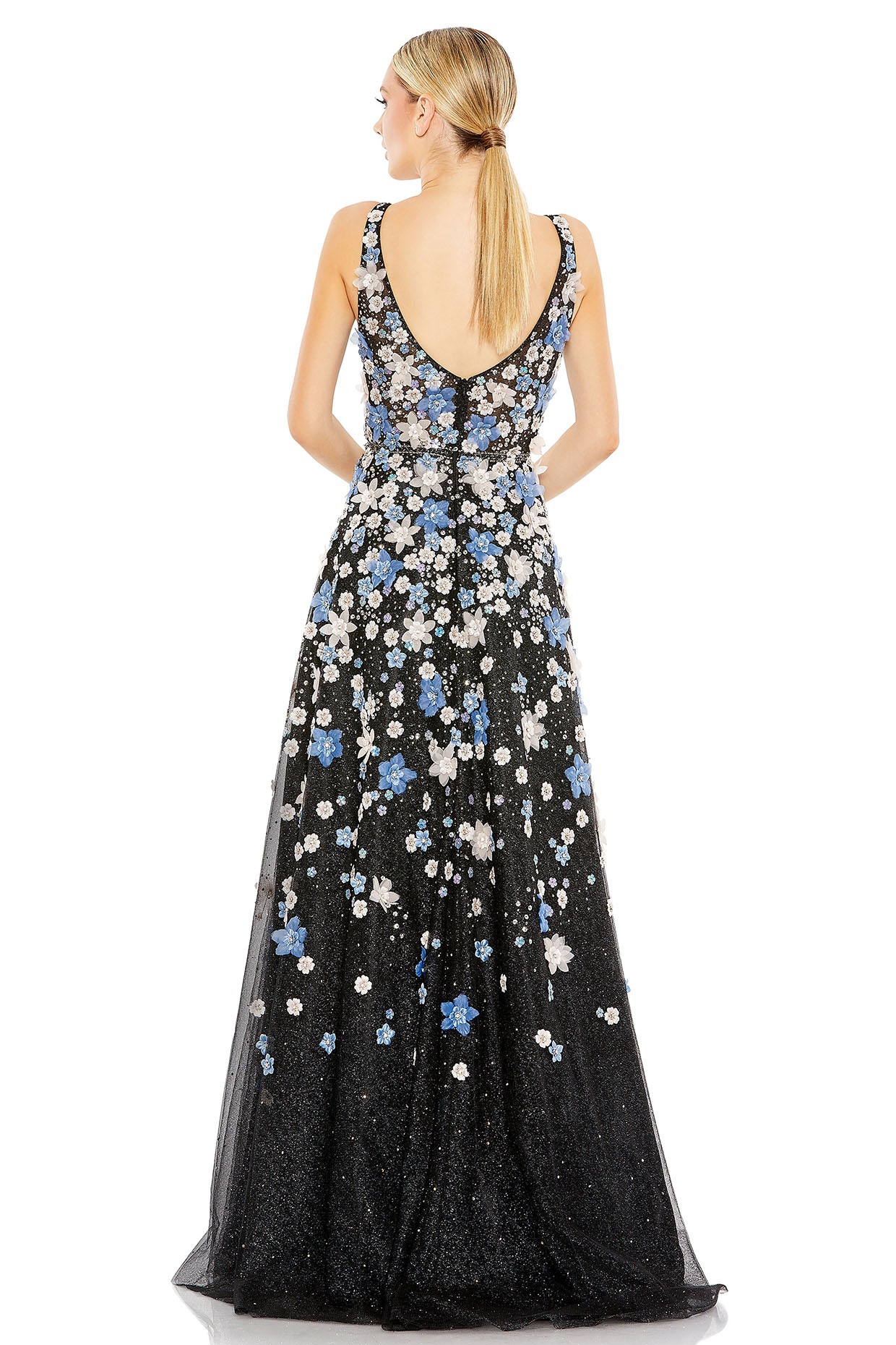 【Mac Duggal】Embroidered Applique Wrap Over Gown 関税送料込 Mac Duggal Women's Embroidered Applique Wrap Over Flutter
