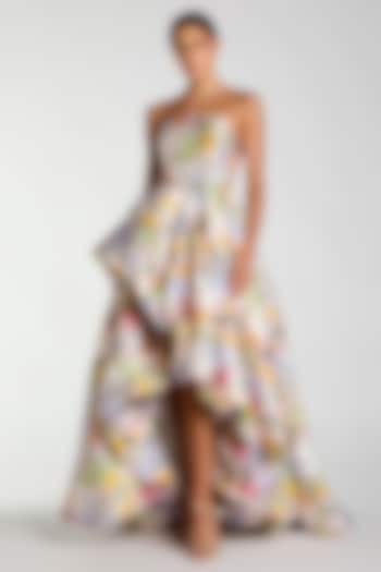 Multi-Colored Polyester Floral Printed Engagement Gown by Mac Duggal at Pernia's Pop Up Shop
