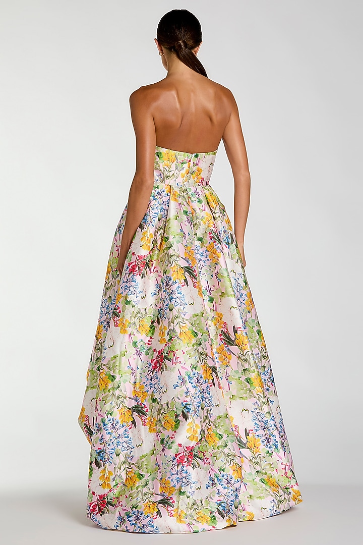 Multi-Colored Polyester Floral Printed Engagement Gown by Mac Duggal at Pernia's Pop Up Shop