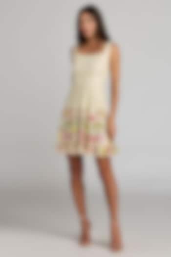 Ivory Polyester Floral Sequins Cocktail Dress by Mac Duggal at Pernia's Pop Up Shop