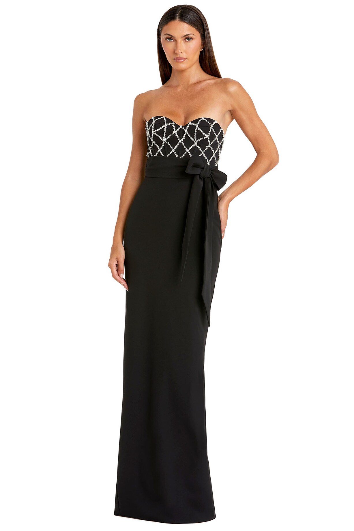 green emerald velvet dress ZAPAKASA Women White Maxi Engagement Dress with Slit Strapless Bodycon  Rehearsal Dinner Dress