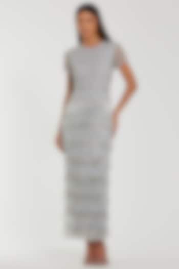 Seafoam Green Mesh Embellished Party Wear Dress by Mac Duggal at Pernia's Pop Up Shop