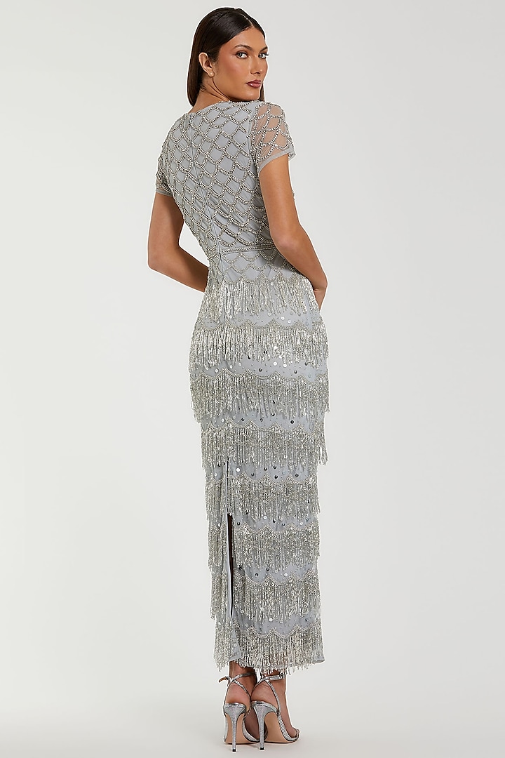 Seafoam Green Mesh Embellished Party Wear Dress by Mac Duggal at Pernia's Pop Up Shop 2026 Seafoam Green Mesh Embellished Party Wear Dress by Mac Duggal at Pernia's Pop Up Shop 2026