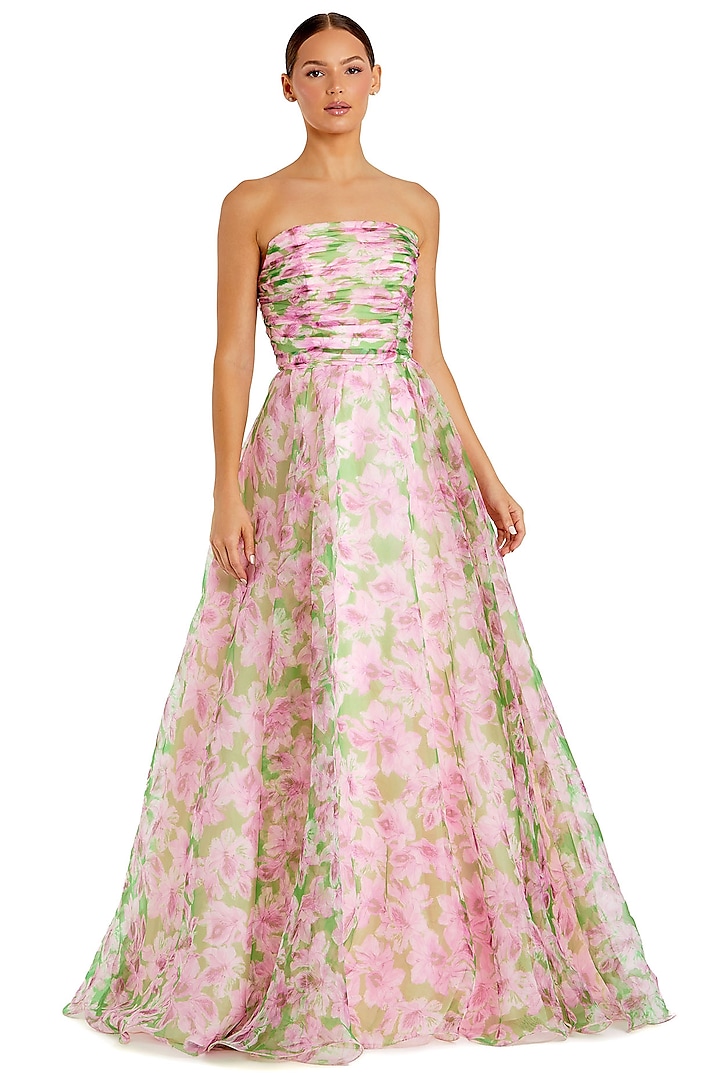 Pink Chiffon Strapless Engagement Gown by Mac Duggal at Pernia's Pop Up Shop