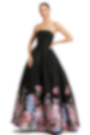 Black Brocade Ball Wedding Gown by Mac Duggal at Pernia's Pop Up Shop