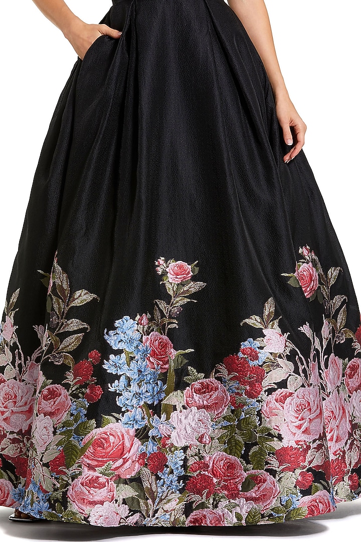 Black Brocade Ball Wedding Gown by Mac Duggal at Pernia's Pop Up Shop