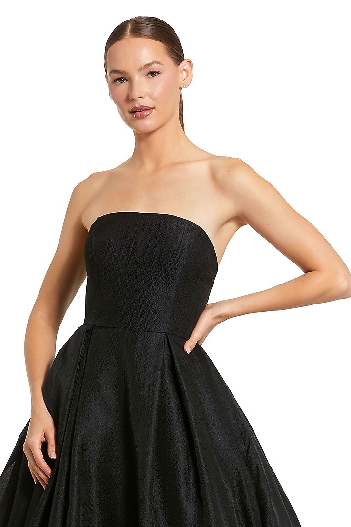 Black Brocade Ball Wedding Gown by Mac Duggal at Pernia's Pop Up Shop