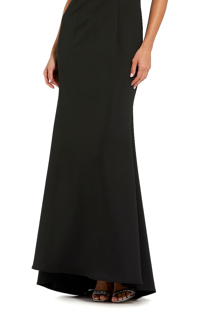 Black Crepe Fabric Off-Shoulder Mermaid Engagement Gown by Mac Duggal at Pernia's Pop Up Shop