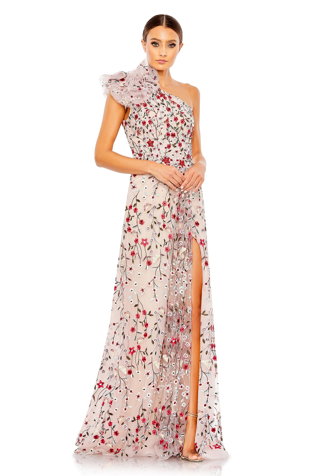【Mac Duggal】MintMulti☆エレガント 花柄 レース ロングドレス Mac Duggal】MintMulti☆エレガント ふみつけ 花柄 レース