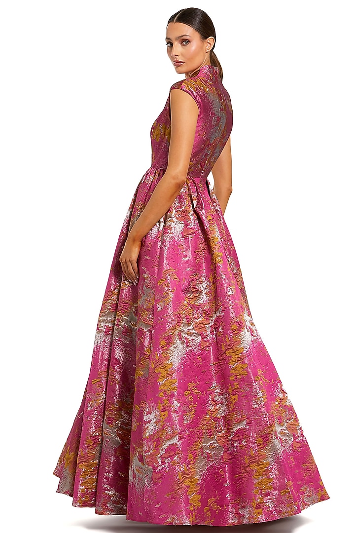 Pink Brocade Ball Wedding Gown by Mac Duggal at Pernia's Pop Up Shop