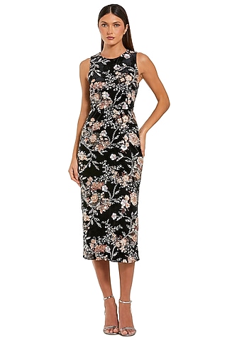 mac duggal cotton floral eyelet embroidered midi-dress Mac Duggal Women's Flutter Sleeve Embroidered Midi Dress