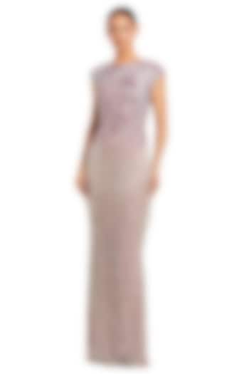 Vintage Lilac Mesh Fringe & Beads Embellished Wedding Gown by Mac Duggal at Pernia's Pop Up Shop