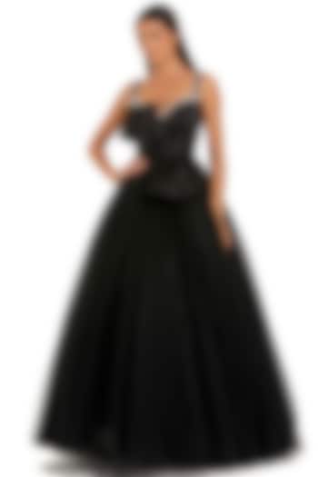 Black Polyester Embellished Engagement Gown by Mac Duggal at Pernia's Pop Up Shop