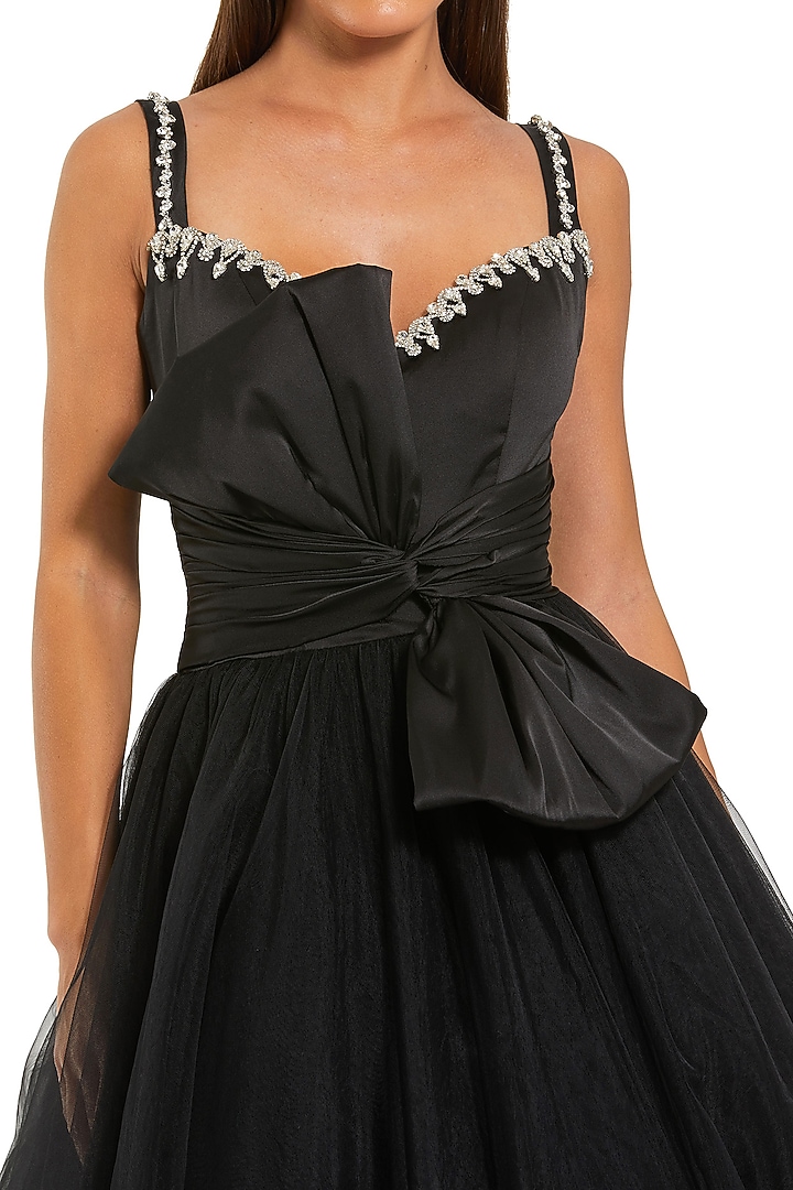 Black Polyester Embellished Engagement Gown by Mac Duggal at Pernia's Pop Up Shop