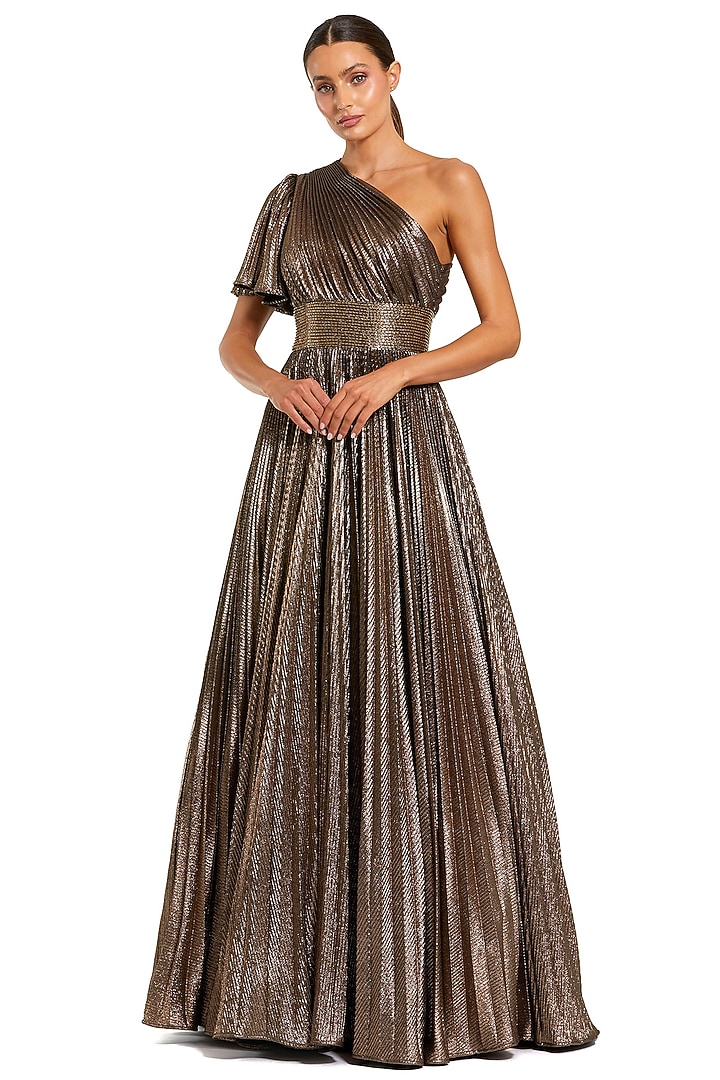 Bronze Polyester Engagement Gown by Mac Duggal at Pernia's Pop Up Shop