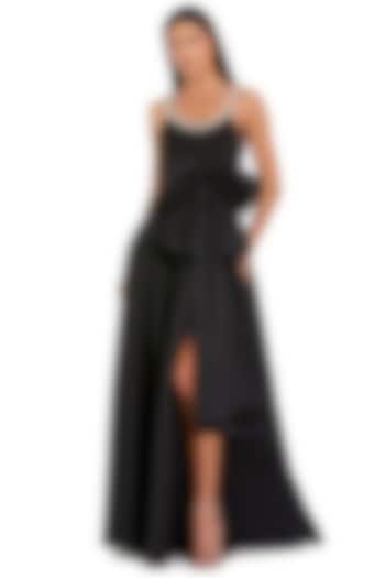 Black Polyester Embellished Engagement Gown by Mac Duggal at Pernia's Pop Up Shop