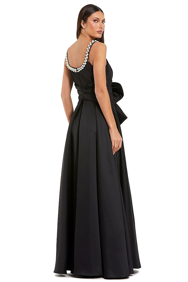 Black Polyester Embellished Engagement Gown by Mac Duggal at Pernia's Pop Up Shop