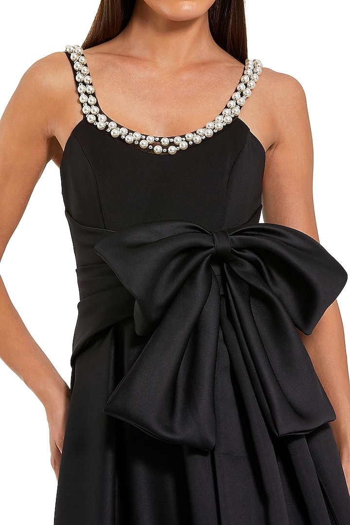 Black Polyester Embellished Engagement Gown by Mac Duggal at Pernia's Pop Up Shop