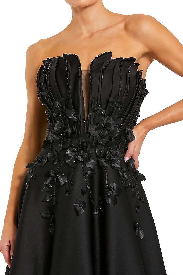 Black Polyester Embroidered Engagement Gown by Mac Duggal at Pernia's Pop Up Shop