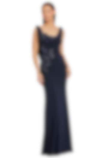 Midnight Polyester Embroidered Engagement Gown by Mac Duggal at Pernia's Pop Up Shop