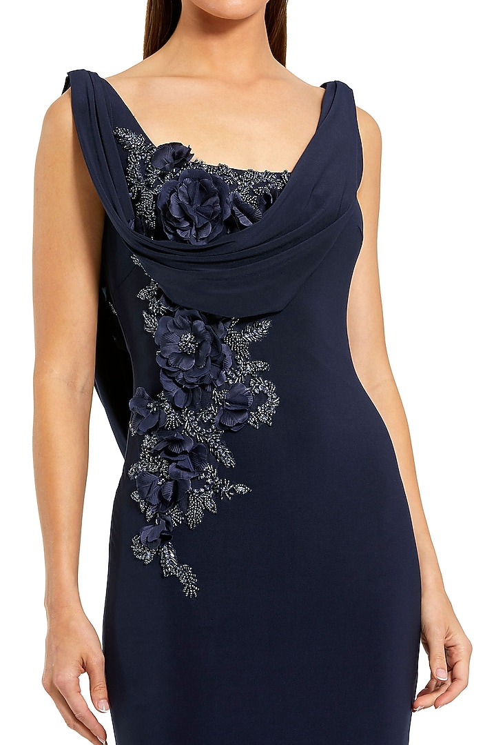 Midnight Polyester Embroidered Engagement Gown by Mac Duggal at Pernia's Pop Up Shop