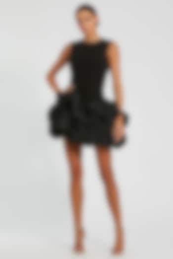 Black Crepe Mini Cocktail Dress by Mac Duggal at Pernia's Pop Up Shop