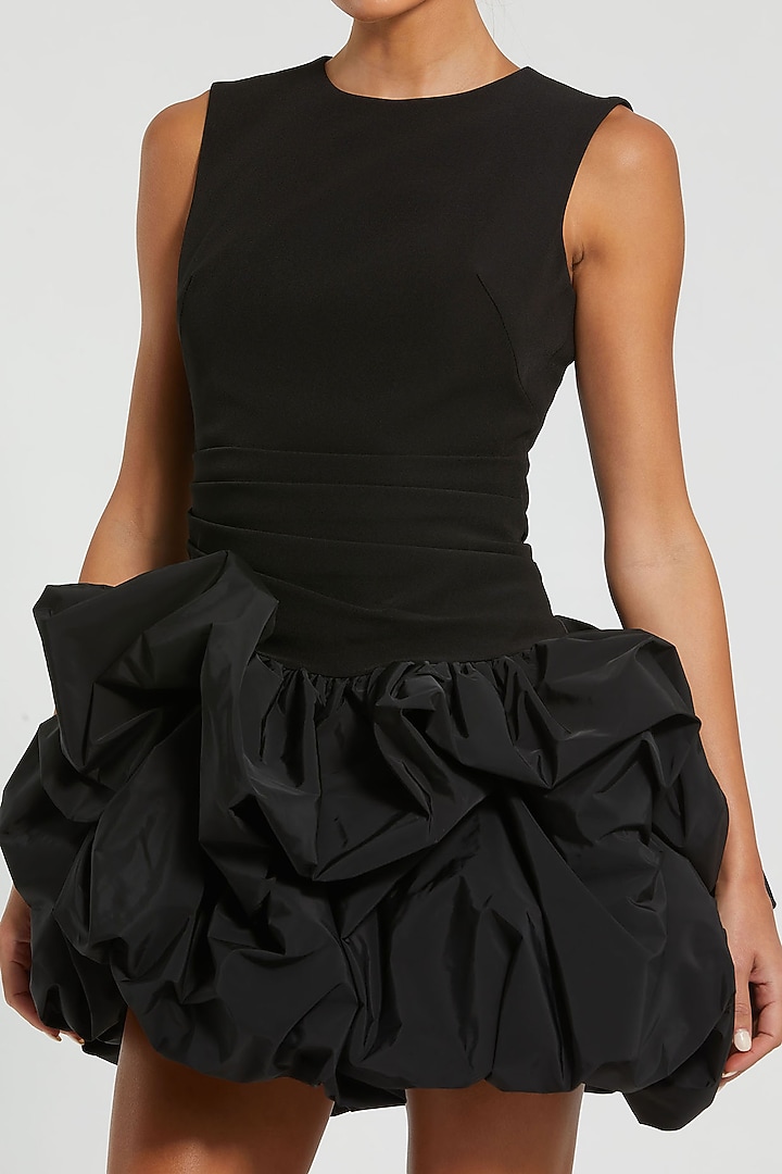 Black Crepe Mini Cocktail Dress by Mac Duggal at Pernia's Pop Up Shop