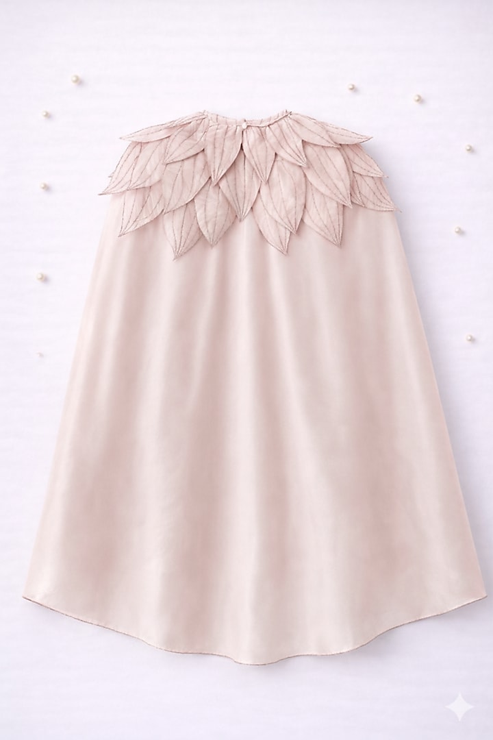 Pink Ahimsa Silk Embroidered Dress For Girls by Mi Dulce An'ya at Pernia's Pop Up Shop