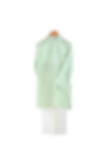 Mint Green Embroidered Kurta Set For Boys by Mi Dulce An'ya at Pernia's Pop Up Shop