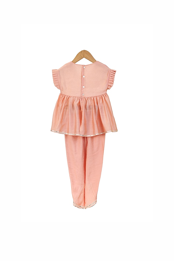 Blush Organic Cotton Dhoti Set For Girls by Mi Dulce An'ya at Pernia's Pop Up Shop
