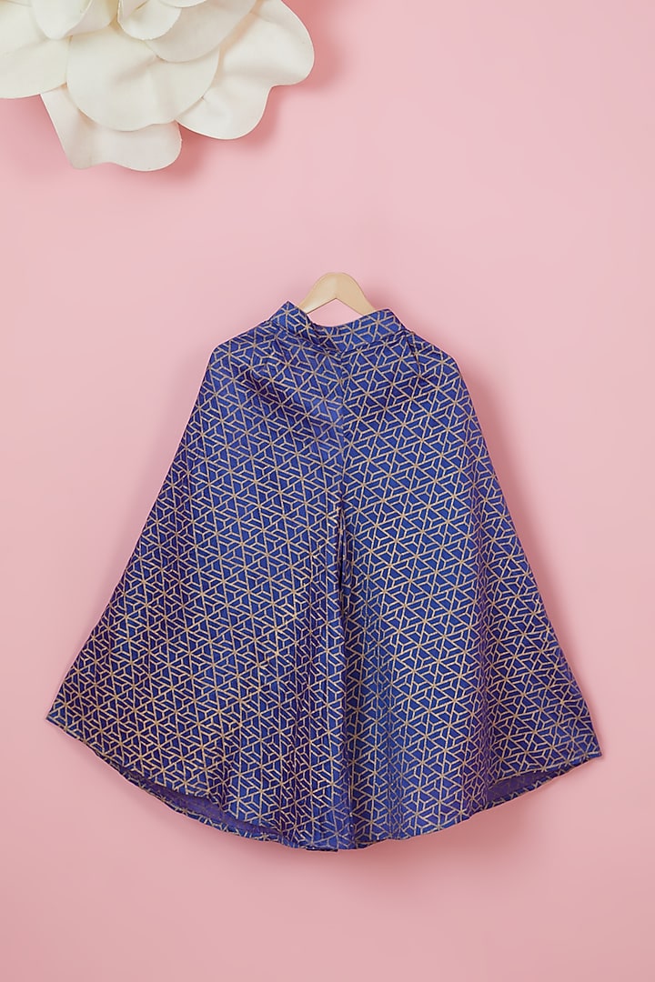 Cobalt Blue Organic Cotton Printed Palazzo Pant Set For Girls by Mi Dulce An'ya at Pernia's Pop Up Shop