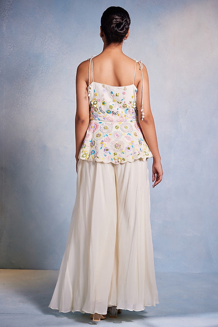 Off-White Organza Wedding Sharara Set by Muditaa By Urmila at Pernia's Pop Up Shop