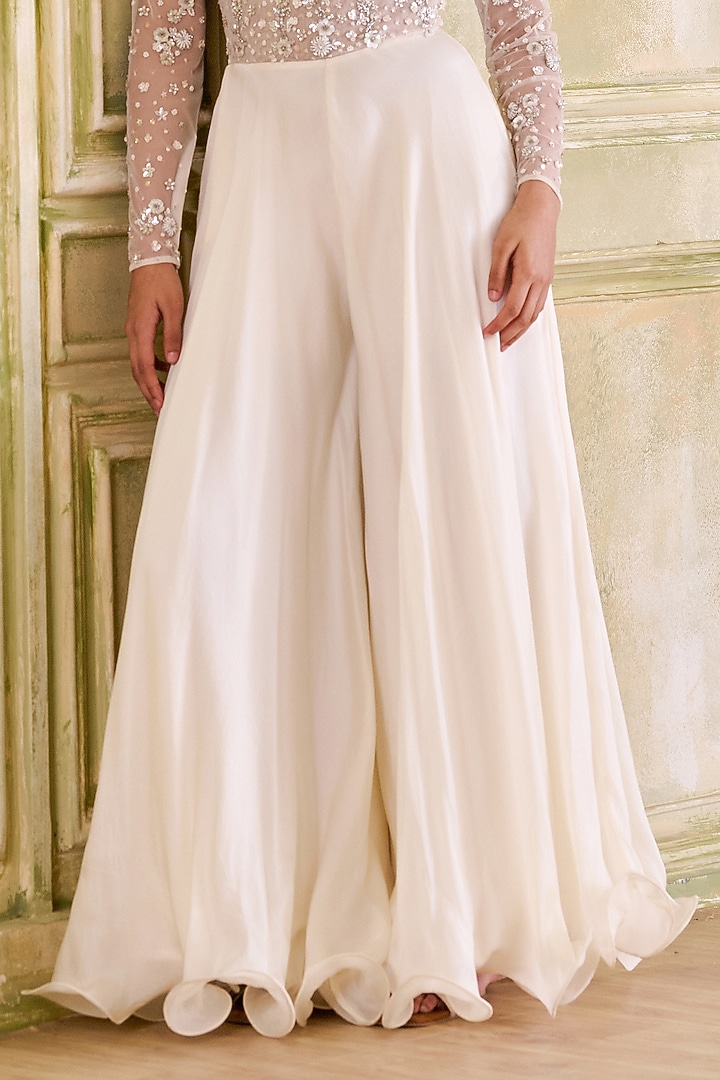 Off-White Organza Blended Jumpsuit by Muditaa By Urmila at Pernia's Pop Up Shop