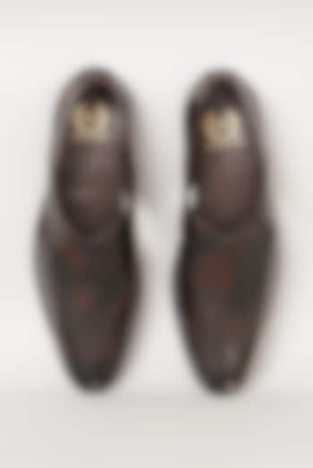 Brown Synthetic Leather Handcrafted Peshawari Slip-Ons by Modello Domani