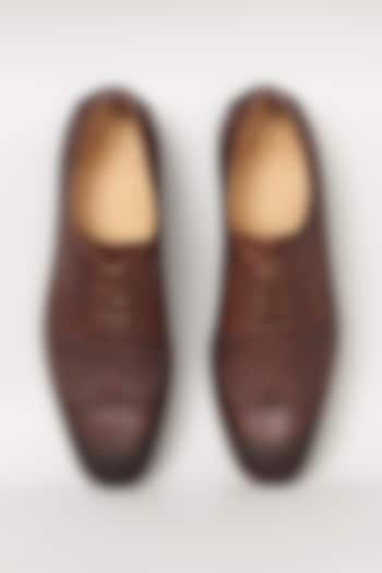 Brown Leather Handcrafted Oxford Shoes by Modello Domani