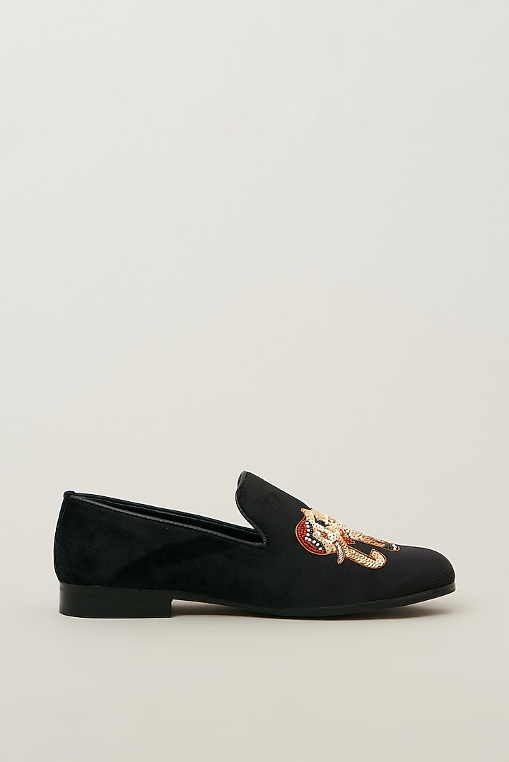 Multi-Colored Velvet Embroidered Handcrafted Slip-Ons by Modello Domani at Pernia's Pop Up Shop