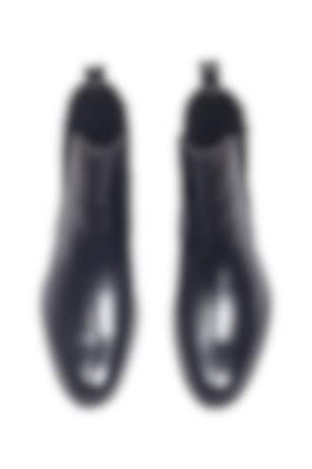 Black Leather Chelsea Boots by Modello Domani at Pernia's Pop Up Shop