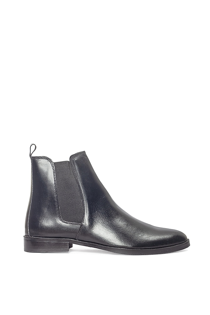 Black Leather Chelsea Boots by Modello Domani at Pernia's Pop Up Shop