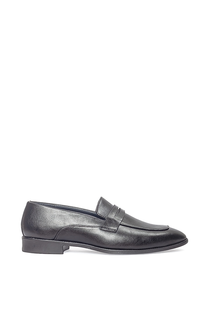 Black Synthetic Leather Slip-On by Modello Domani at Pernia's Pop Up Shop